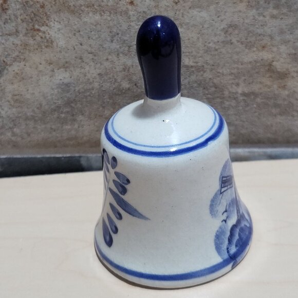 Vintage Delft Style Ceramic Bell Hand Painted Windmill - Picture 7 of 8